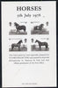 Great Britain 1978 Horses 'black print' set of 4 on official souvenir sheetlet unmounted mint