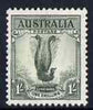 Australia 1937-49 KG6 Lyre Bird 1s P13.5 x 14 lightly mounted SG 174