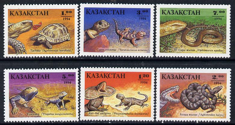 Kazakhstan 1994 Reptiles set of 6 unmounted mint