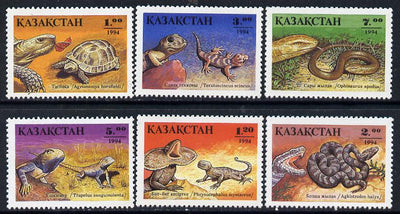 Kazakhstan 1994 Reptiles set of 6 unmounted mint
