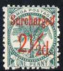 Samoa 1898-99 Surcharged 2.5d on 1d bluish-green mtd mint SG 84