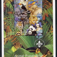 Batum 1996 Animal Preservation sheetlet containing set of 4 (with Scout Logo) unmounted mint