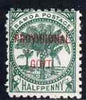 Samoa 1899-1900 Provisional Govt 1/2d blue-green mtd mint SG 90