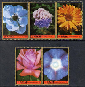 Ajman 1972 ? Flowers set of 5 unmounted mint