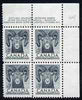 Canada 1953 Wildlife Week 4c Bighorn corner plate No.1 block of 4 unmounted mint, SG 449