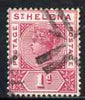 St Helena 1890-97 QV Key Plate 1d fine used with selected cork cancel SG47