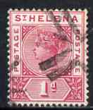 St Helena 1890-97 QV Key Plate 1d fine used with selected cork cancel SG47