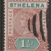 St Helena 1890-97 QV Key Plate 1.5d fine used with selected cork cancel SG48