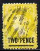 St Helena 1864-73 QV Crown CC P12.5 2d yellow (thick bar) fine used SG10
