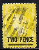 St Helena 1864-73 QV Crown CC P12.5 2d yellow (thick bar) fine used SG10
