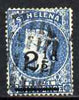 St Helena 1884-94 QV Crown CA 2.5d ultramarine fine used with selected cork cancel SG40
