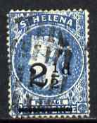 St Helena 1884-94 QV Crown CA 2.5d ultramarine fine used with selected cork cancel SG40