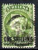 St Helena 1884-94 QV Crown CA 1s fine used with selected cork cancel SG45