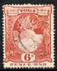 Tonga 1897 Coral 6d used wmk upright SG47
