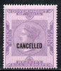 India 1860 QV Receipt Bill or Draft 1a lilac on pink opt'd CANCELLED fine with original gum (Revenue)