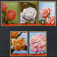 Ajman 1972 Roses #7 perf set of 5 unmounted mint, Mi 2089-93