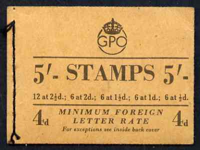 Great Britain 1953 (May) 5s composite booklet complete with KG6 & QEII panes, SG H1