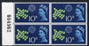 Great Britain 1961 CEPT 10d marginal block of 4 with a downward shift of blue resulting in Crown having white tips, one stamp mtd SG 628var