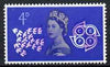 Great Britain 1961 CEPT 4d two singles with an upward & downward shift of pink affecting the Dove and Symbol, both unmounted mint SG 627var