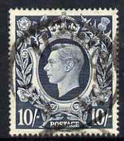 Great Britain 1939-48 KG6 10s dark blue with neat central parcel cancel SG478