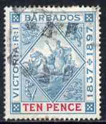 Barbados 1897-98 QV Diamond Jubilee Seal of Colony 10d used SG 123