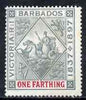 Barbados 1897-98 QV Diamond Jubilee Seal of Colony 1/4d unmounted mint SG 116