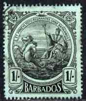 Barbados 1916-19 KG5 Badge 1s MCA used SG 189