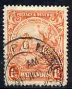 Barbados 1925-35 KG5 Badge 1.5d P14 Script used SG 231b