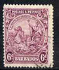 Barbados 1925-35 KG5 Badge 6d Script used SG 236