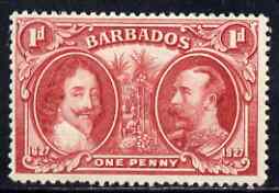 Barbados 1927 KG5 Tercentenary 1d mounted mint SG 240