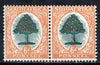 South Africa 1930-45 Orange Tree 6d horiz pair with inverted wmk mtd mint SG47