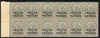 Indian States - Gwalior 1899-1911 QV 3p grey marginal block of 12 (6 x 2) from left of sheet (rows 5 & 6) with minor broken letters noted, overall toning but unmounted mint SG 39