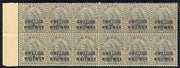 Indian States - Gwalior 1899-1911 QV 3p grey marginal block of 12 (6 x 2) from left of sheet (rows 7 & 8) with minor broken letters noted, overall toning but unmounted mint SG 39