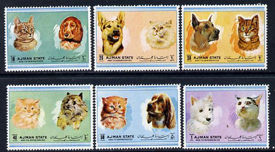 Ajman 1972 Cats & Dogs perf set of 6 unmounted mint (Mi 1762-67A)