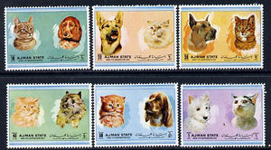 Ajman 1972 Cats & Dogs perf set of 6 unmounted mint (Mi 1762-67A)