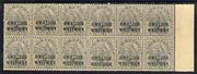 Indian States - Gwalior 1899-1911 QV 3p grey corner block of 12 (6 x 2) from lower right of sheet (rows 19 & 20) with minor broken letters noted, overall toning but unmounted mint SG 39