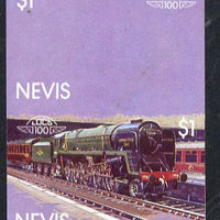 Nevis 1983 Locomotives #1 (Leaders of the World) Evening Star $1 unmounted mint se-tenant imperf progressive proof pair in magenta, yellow & blue (SG 134a)