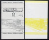 Nevis 1983 Locomotives #1 (Leaders of the World) Evening Star $1 unmounted mint se-tenant imperf progressive proof pairs in yellow and black (2 matching prs) SG 134a
