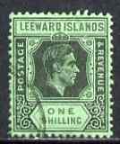 Leeward Islands 1938-51 KG6 1s black on emerald used SG110