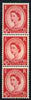 Great Britain 1952-54 Wilding 2.5d Tudor wmk vert strip of 3 with paper join (double paper variety) unmounted mint and rare