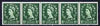 Great Britain 1952-54 Wilding 1.5d Tudor wmk (s/ways) horiz coil strip of 5, centre stamp with flaw over OS of Postage, unmounted mint