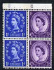Great Britain 1960-67 Wilding 1d/3d Crowns phos (s/ways wmk) booklet pane of 4 with cyl nos F13/K22, unmounted mint