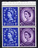 Great Britain 1958-65 Wilding 1d/3d Crowns phos (s/ways wmk) booklet pane of 4 unmounted mint