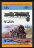 St Vincent - Bequia 1984 Locomotives #1 (Leaders of the World) 45c (4-6-2 Pennsylvania Railroad K4 Class) se-tenant imperf proof pair in issued colours from limited printing unmounted mint