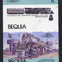 St Vincent - Bequia 1984 Locomotives #1 (Leaders of the World) 1c (Challenger Class) unmounted mint se-tenant imperf proof pair in issued colours from limited printing
