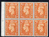 Great Britain 1950-52 KG6 1/2d orange booklet pane of 6 with inverted wmk, unmounted mint with fairly good perfs, SG spec QB7a