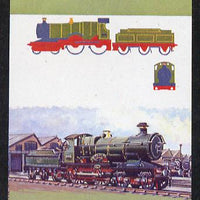 St Vincent - Bequia 1984 Locomotives #1 (Leaders of the World) $2 (City of Truro) unmounted mint se-tenant imperf progressive proof pair in magenta, blue & yellow