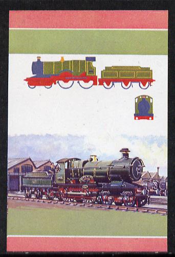 St Vincent - Bequia 1984 Locomotives #1 (Leaders of the World) $2 (City of Truro) unmounted mint se-tenant imperf progressive proof pair in magenta, blue & yellow