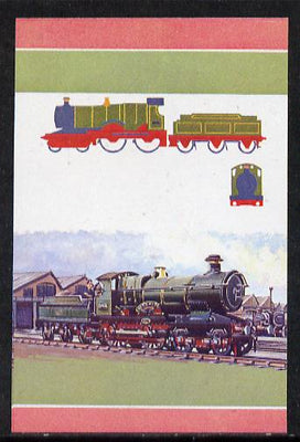 St Vincent - Bequia 1984 Locomotives #1 (Leaders of the World) $2 (City of Truro) unmounted mint se-tenant imperf progressive proof pair in magenta, blue & yellow