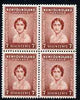 Newfoundland 1932-38 Queen Mother 7c block of 4 unmounted mint SG 226